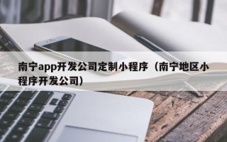 南宁app开发公司定制小程序（南宁地区小程序开发公司）