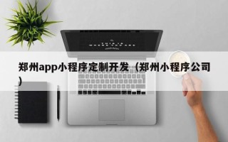 郑州app小程序定制开发（郑州小程序公司）